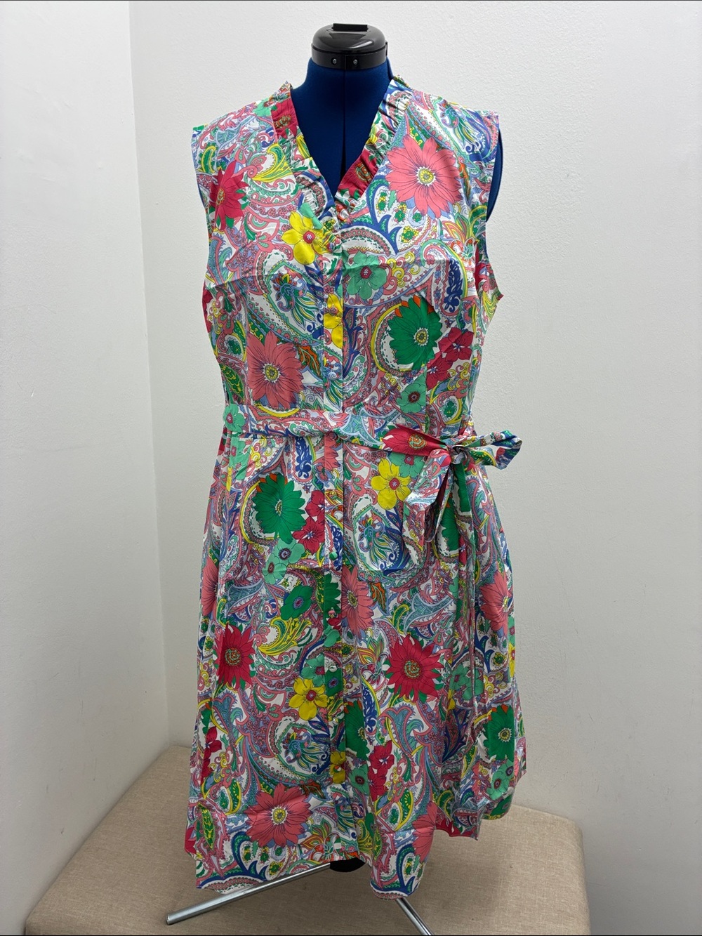 Talbots Multicolor Floral Paisley Sleeveless Midi Dress